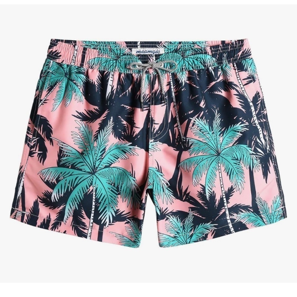 NWT Mens Swim Trunks 5" with Mesh Lining Quick Dry Bathing Suits/ Swim Shorts